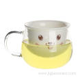 Cute Unique Design Glass Tea Mug With Infuser
